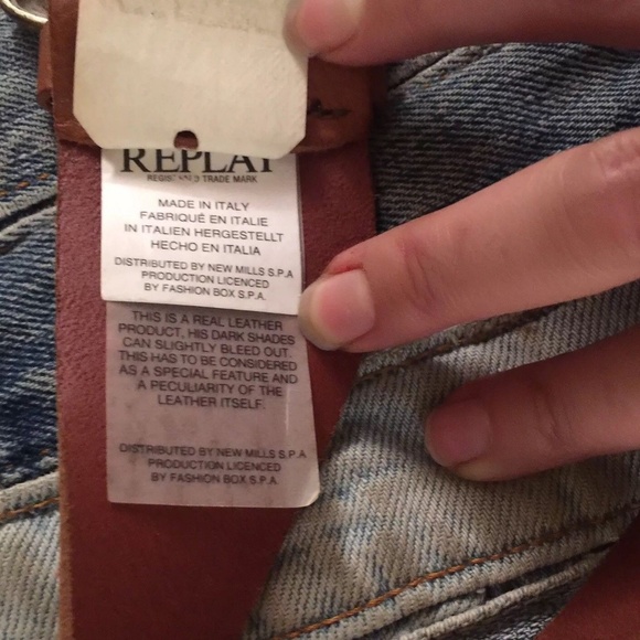Replay Italian Brown Leather Belt Vintage Hippie S main image 5